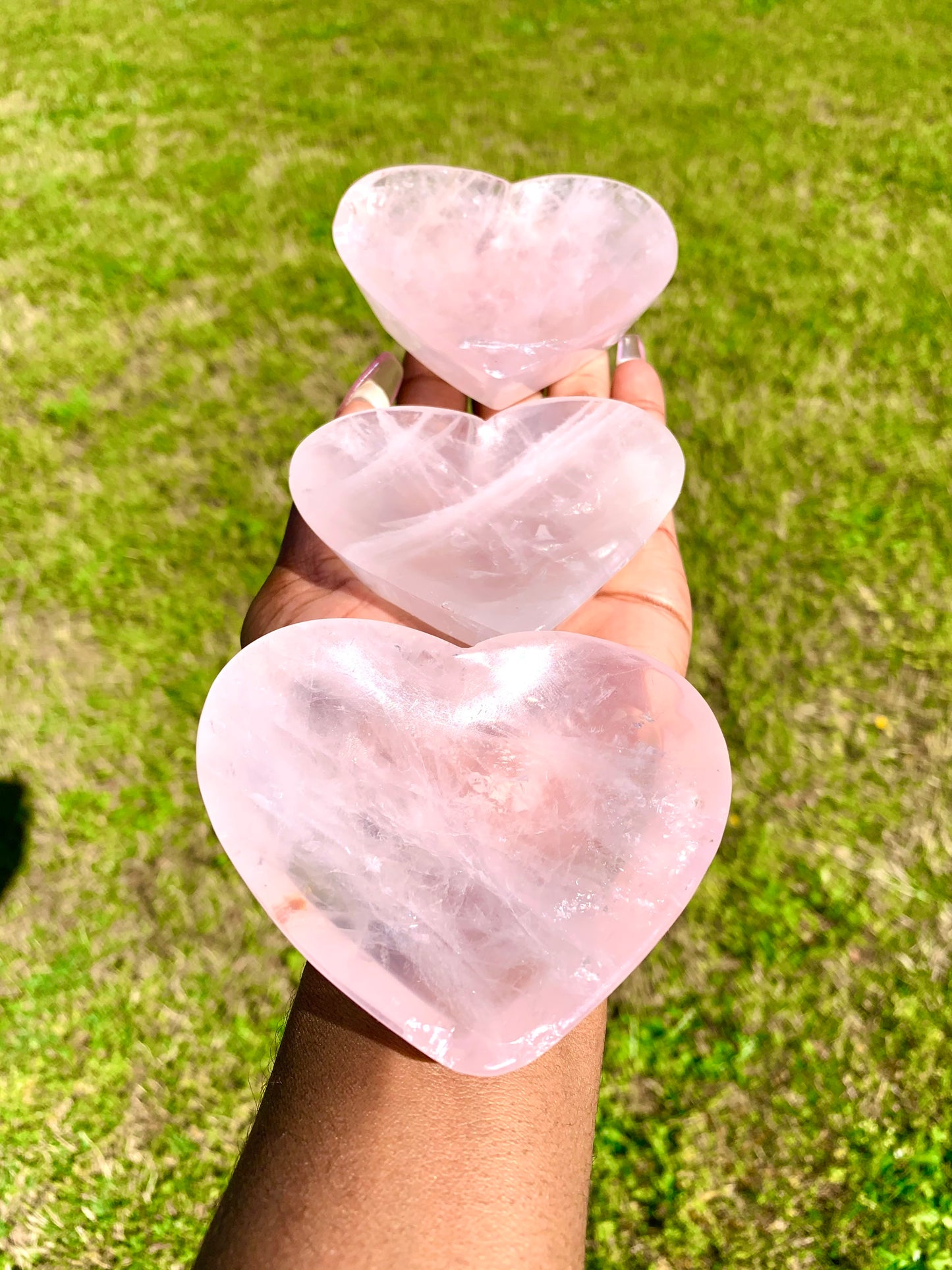 Heart-Shaped Rose Quartz Crystal Bowl (Reiki Infused)