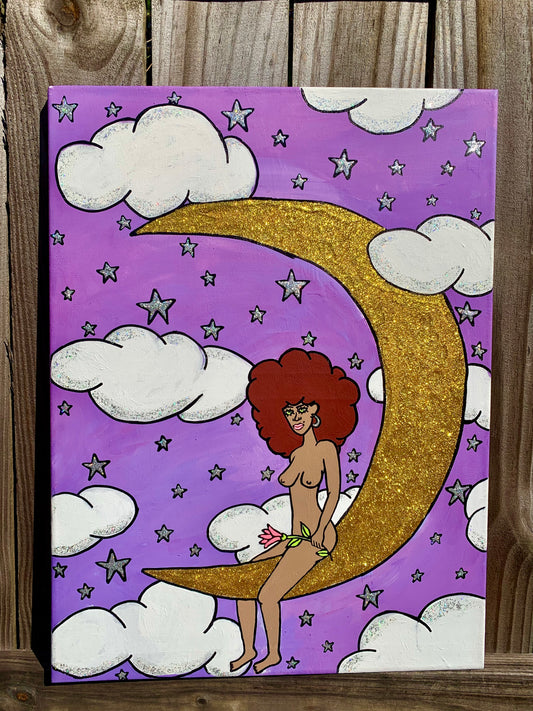 Moon Mami (18x24” Painting on canvas)